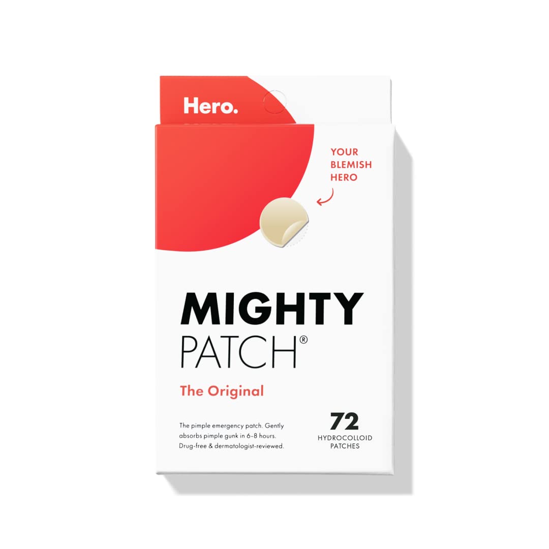 Mighty Patchª Original patch from Hero Cosmetics - Hydrocolloid Acne Pimple Patch for Covering Zits and Blemishes, Spot Stickers for Face and Skin (72 Count)