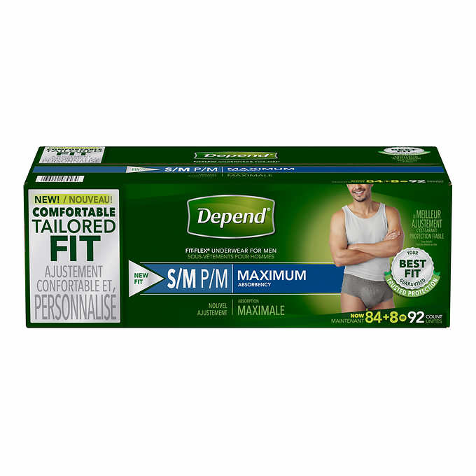 Depend Men£ªs Maximum Absorbency Small/Medium 92 Units