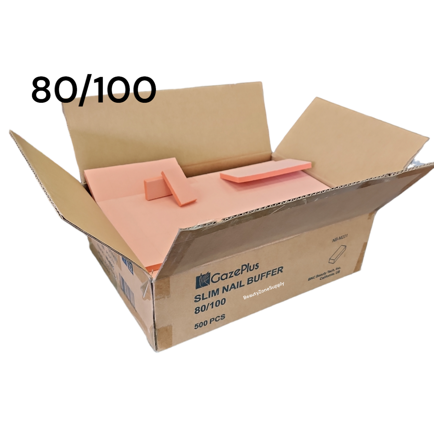 Gazeplus Slim Nail Buffer Orange White 80/100 500 pc #GB04