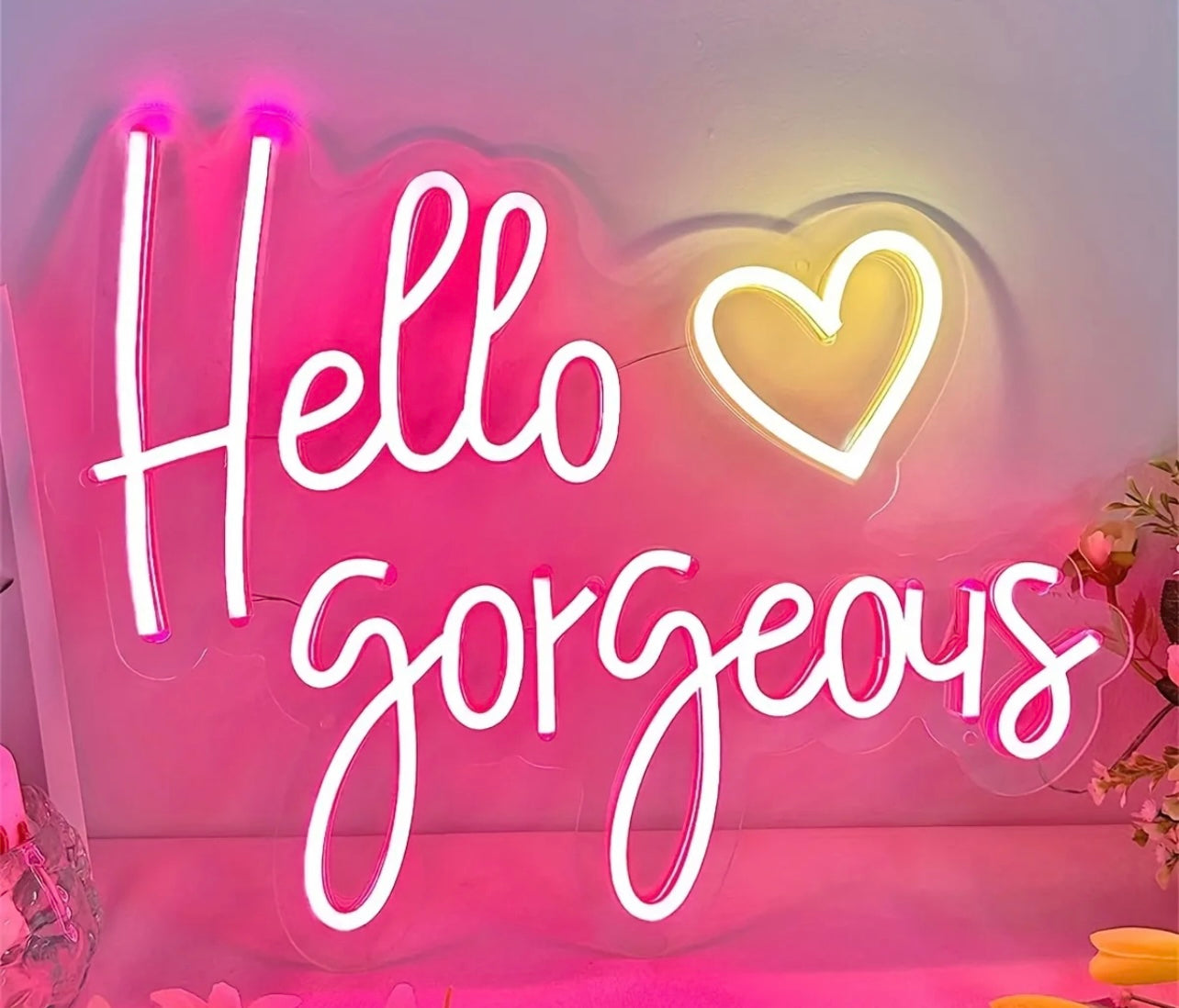 Hello Gorgeous Nail Neon Sign