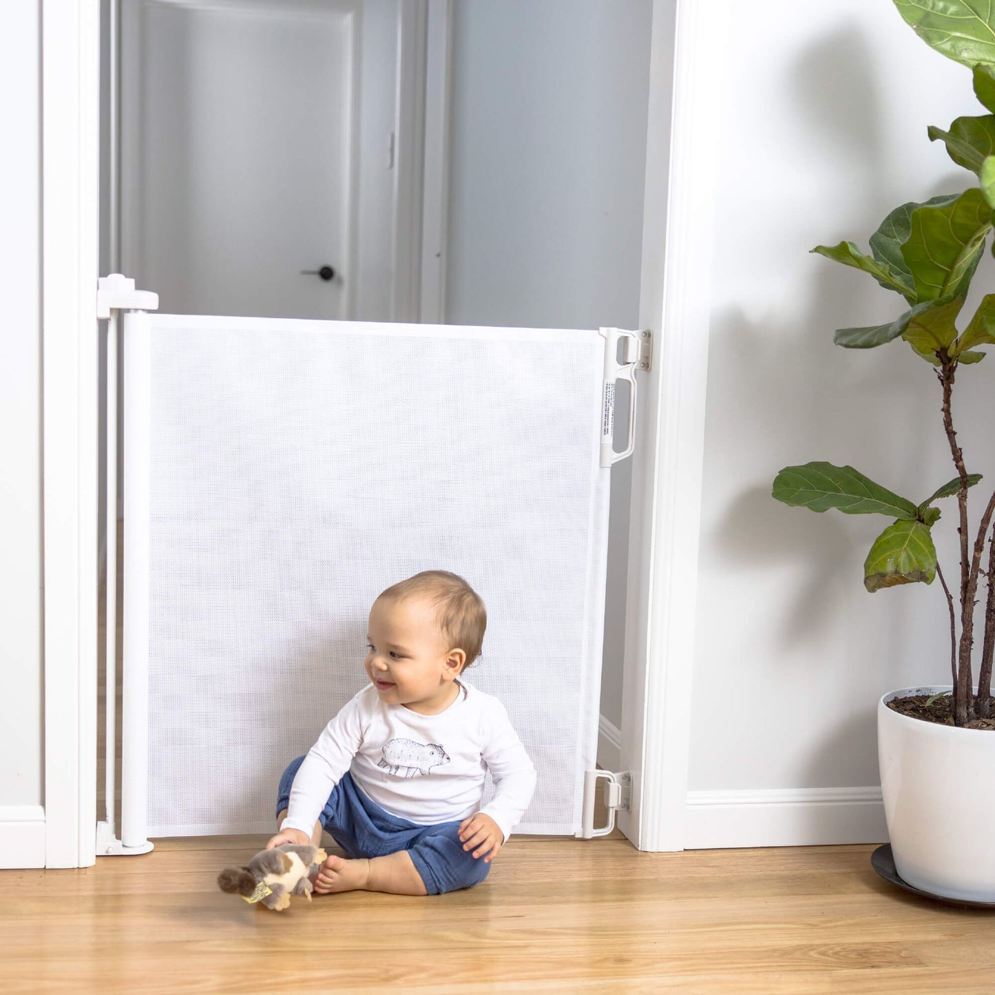 55" Wide Retractable Baby Gate (Refurbished)
