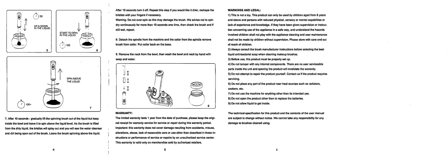 Cordless gel mix brush cleaner tool EBC01